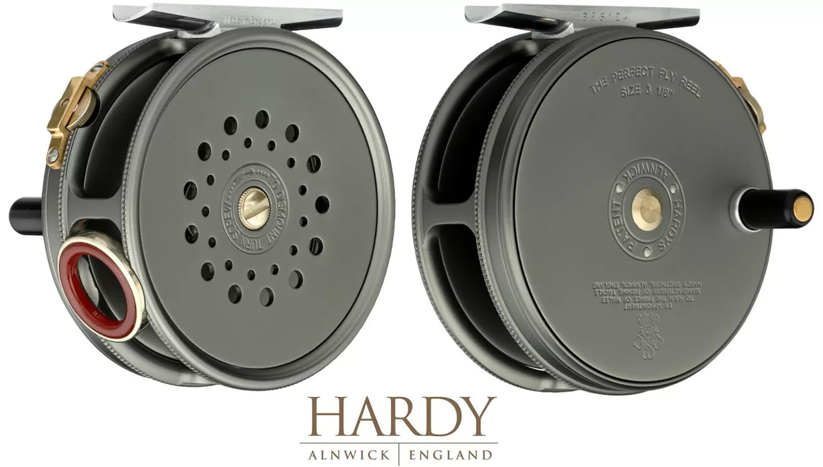 Hardy New 2023 Perfect 1912 Fly Reel LH Trout Fishing Red Agate Line Guard