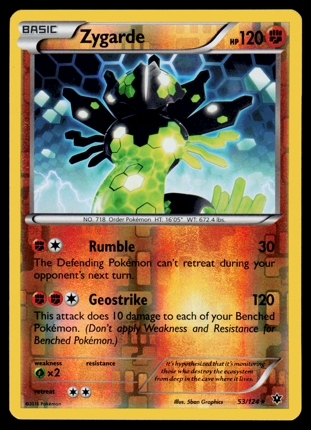 Pokemon - XY - Fates Collide Zygarde 53/124 Reverse Holo - NM