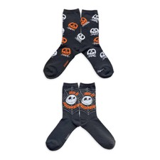 Nightmare Before Christmas Women's Halloween Crew Socks, 2-Pack, Size 4-10