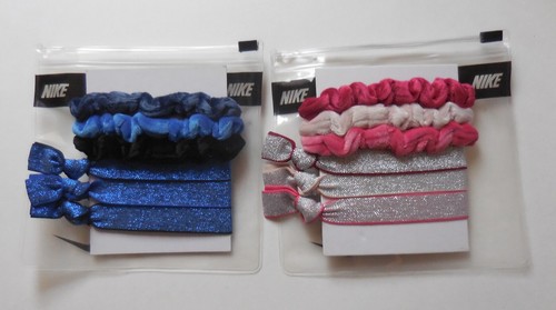 Nike Elastic Ponytail Holder Velvet Assorted 6Pk With Pouch Set of 2 Lots #7 - Picture 2 of 3