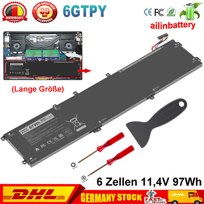 akku für 6GTPY Dell XPS 15 9550 9560 9570 7590 Precsion 5530 5520 5510 P56F 97Wh