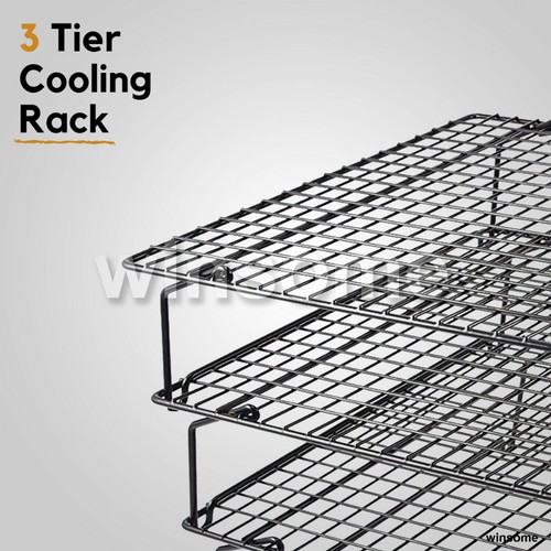 3x Stackable Cooling Tray Rack Cake Bread Biscuit Baking Kitchen Metal Wire Tool - Picture 3 of 8