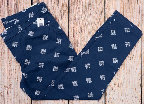 NWT Womens GAP Slim City Khaki Blue Print - 323860