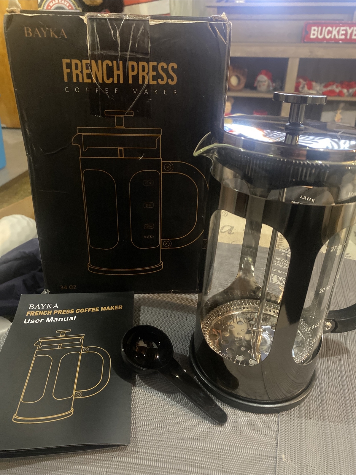 Bayka French Press Coffee Maker 34oz. eBay