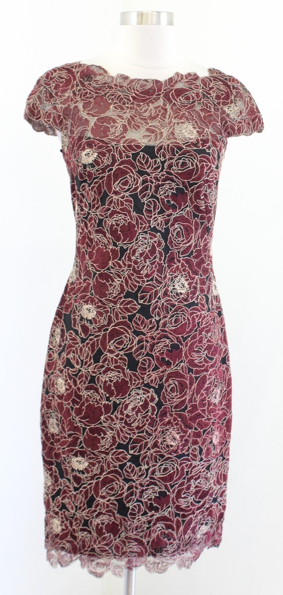 chinese dress ladies Tadashi Shoji Women's Soutache Lace Cocktail Dress - Black main image 0
