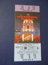 1981 Rose Bowl WASHINGTON vs MICHIGAN Football Ticket Official Reproduction *