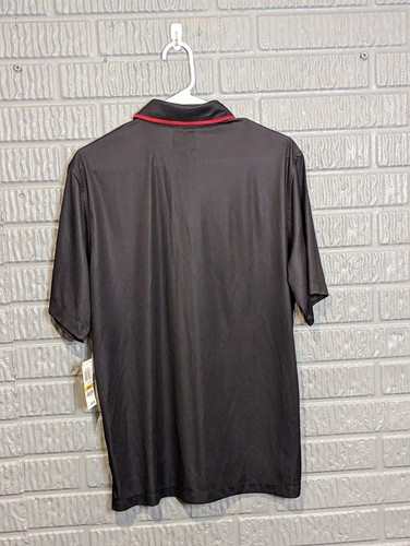NWT Greg Norman Men's Play Dry Tech Performance Golf Polo Small Black Red - Picture 2 of 9