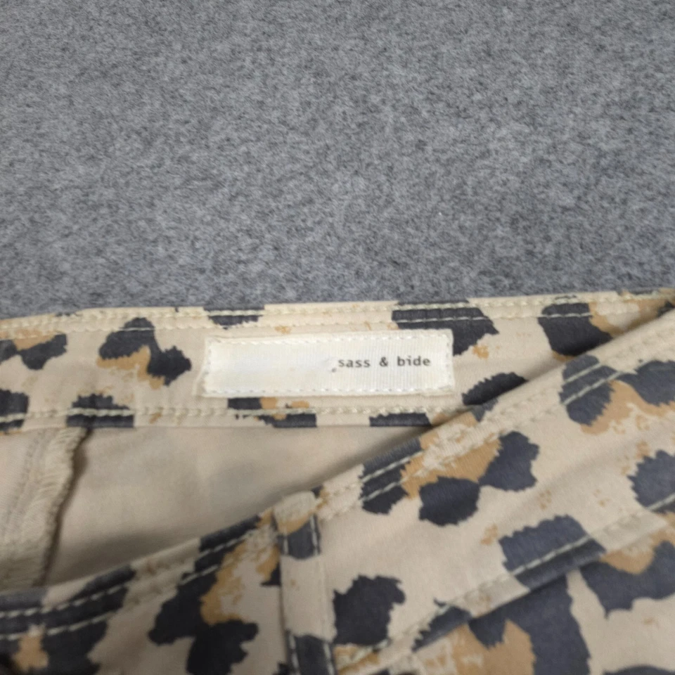 Sass & Bide Pantalones Mujer 26 Marrón Leopardo Ajustado Elástico Informal Talla 26x30 Foto 4 de 4