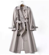Damen Trenchcoat Cardigan Zweireiher Langer MantelÜbergangs Jacke Damenjacke