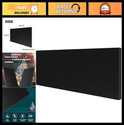 1/2'' Thick HDPE Plastic Sheet 12''x36'' - Textured & Smooth Solid Board for DIY Cr