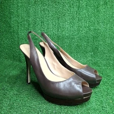  Guess Chandrika 2 Dark Brown Leather Heel - Size 9.5 Excell Cond