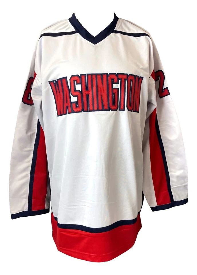 Camiseta branca de hóquei Alexander Semin Washington assinada integridade esportiva - Imagem 3 de 3