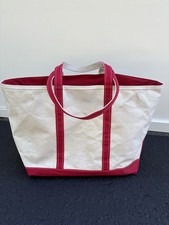 Vintage LL Bean Boat and Tote Red Canvas XL Tote Bag Made in USA