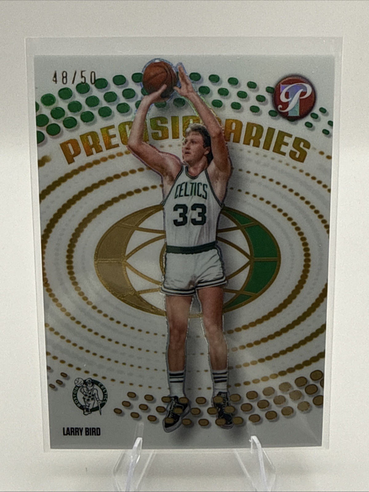 2025-26 Topps Pristine Larry Bird Precisionaries #PR-1 Gold Refractor /50