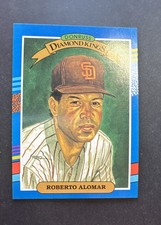 1991 Donruss - Diamond Kings Roberto Alomar #12 3 Yellow Stripes Top Right