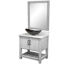 Miseno MV-30SG-NOBV-6001-0088031-MIR 30" - Stonewash Grey / Cafe Mocha Top /