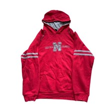 Vintage Nautica Jeans Co Red Pullover Hoodie Mens XL Embroidered Logo Sporty