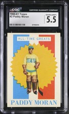 1960-61 Topps #2 Paddy Moran Quebec Bulldogs – All-Time Great - CGC 5.5 Ex+