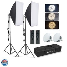 Softbox Lighting Kit, 2x19.7"x27.5" Photography Continuous Lighting System wi...