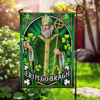 #ad Ireland Patron Saint Erin Go Bragh St. Patrick#x27;s Day Double sided Garden Flag $39.99