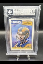 1987 TOPPS #145 JIM EVERETT BAS BECKETT SIGNED AUTO LA RAMS ROOKIE CARD. rookie card picture