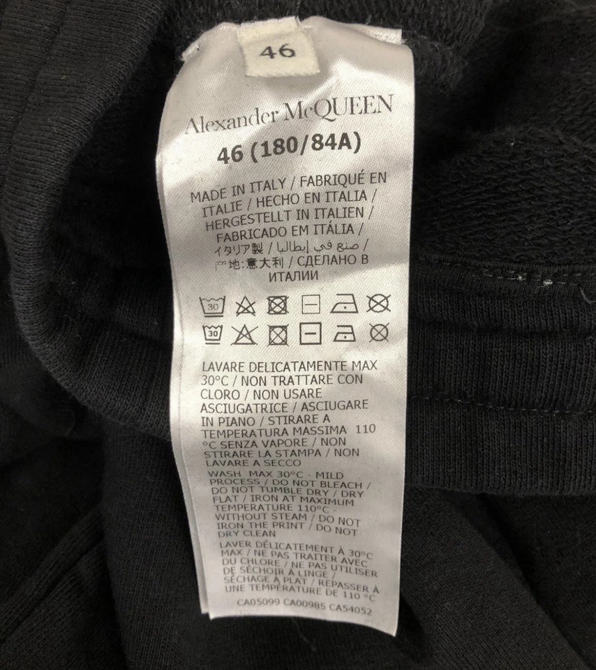 Pantalones deportivos Alexander McQueen negros para hombre talla 46 hechos en Italia Foto 4 de 4