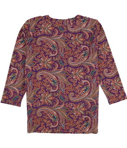 Ralph Lauren Womens Paisley Faux Wrap Pullover Blouse, orange, Plus Size, 1X - Picture 2 of 2
