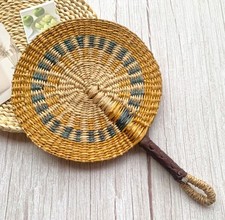 Summer cushion fan, seaweed grass woven handmade fan