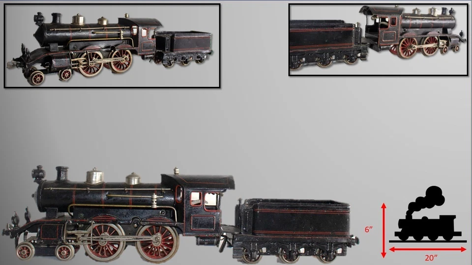 1905-1910 Bing 1-gauge Continental 4-4-0 Clockwork Train Set - Image 2 of 4