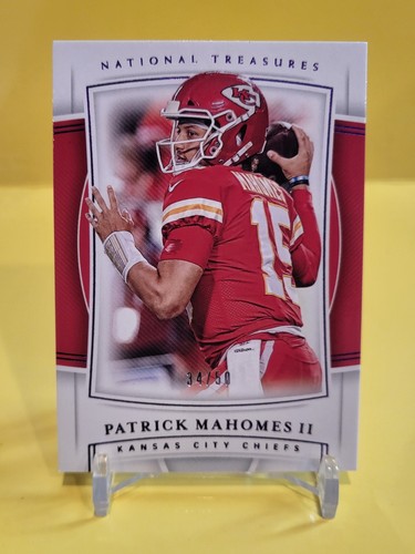 2019 PANINI NATIONAL TREASURES PATRICK MAHOMES II PURPLE 34/50 # 8 BEAUT-CARD
