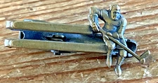 Ice Hockey Tie Clip Vintage Metal Bronze Tone Men's Accessories Player Fan