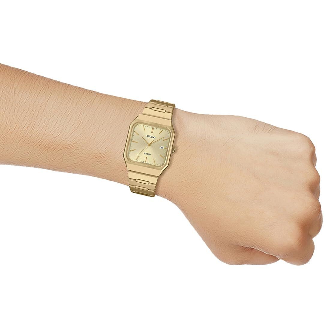 Casio Standard Analog Stainless Steel Gold Dial Quartz MTP-B185G