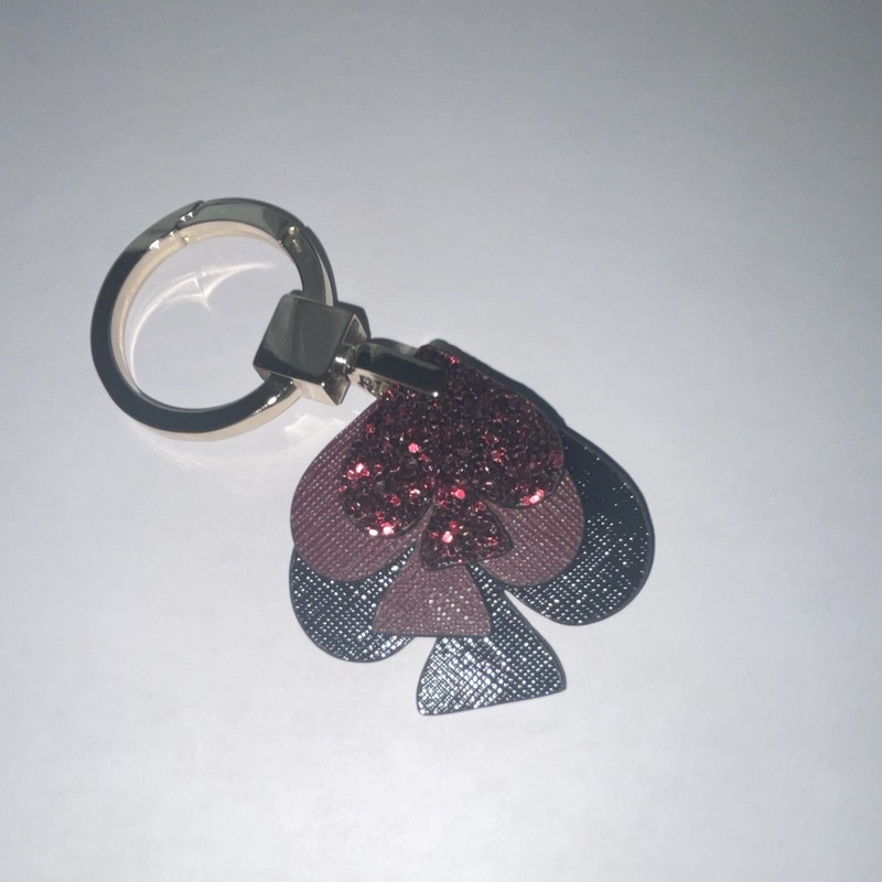 Kate Spade - New York - Spade Glitter Leather & Metal Keyring/Keychain