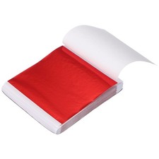 200 Sheet Gold Leaf Sheet, 3.3"x3.7" Booklet Paper,Red
