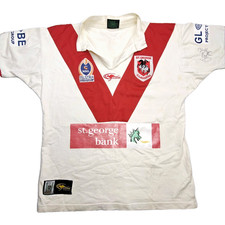 St George illawarra Dragons Jersey Small Vintage NRL Classic Tag Signed Telstra