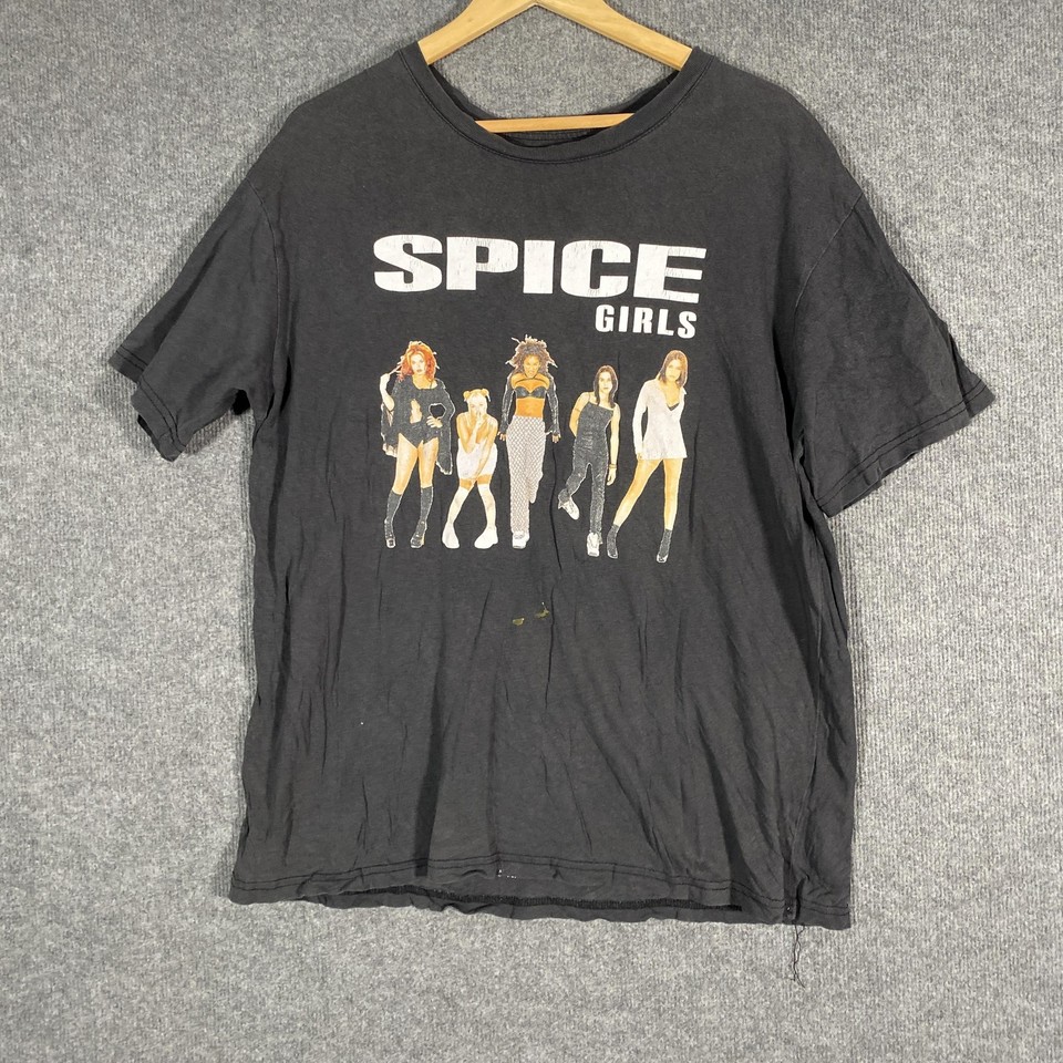 Spice Girls Shirt Womens XS Black Graphic Band Tee 90s Retro Music Summer Casual