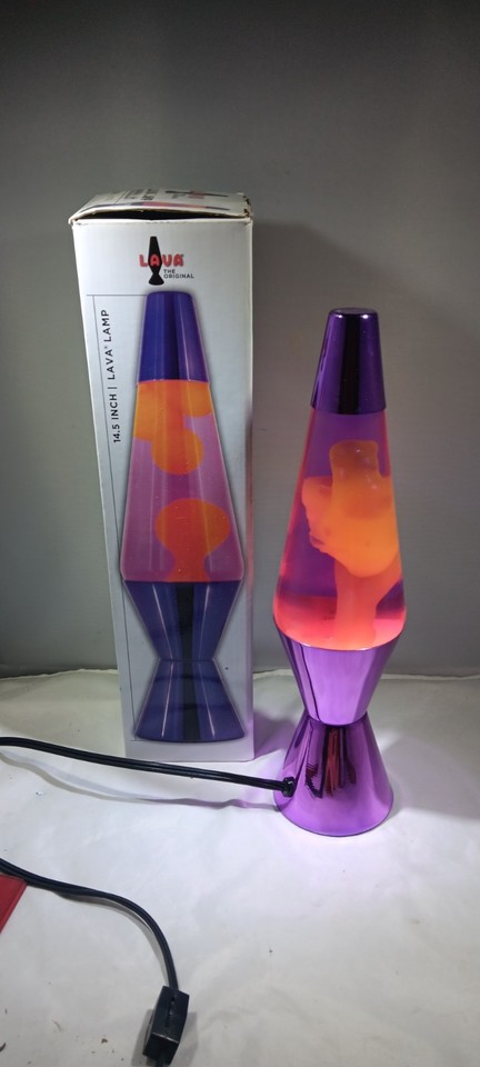 Hand-painted rainbow glass on an original Lava brand lamp makes each one a genuinely one-of-a-kind art object.