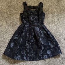 Forever 21 Black Floral Velvet Burnout Sleeveless Dress Size XS Whimsy Witchy