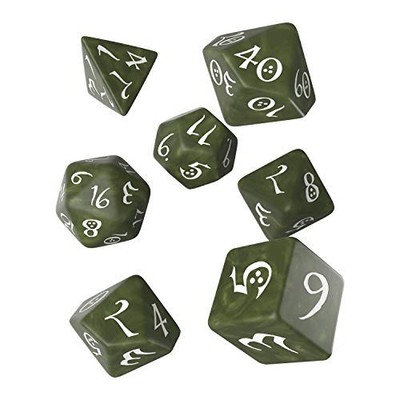 Q-Workshop Classic RPG Olive & white Dice Set (7)