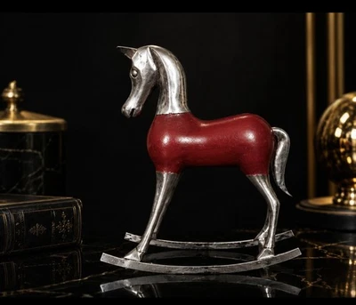 CHEVAL À BASCULE VINTAGE BOIS & MÉTAL - Photo 1/4