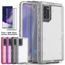 For Samsung Galaxy Note 20 5G Case Ultra Clear Cover Shockproof Tempered Glass
