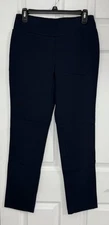 Alfani Womens Navy Size 6 Pull On Pants Stretch Straight Leg Tummy Control