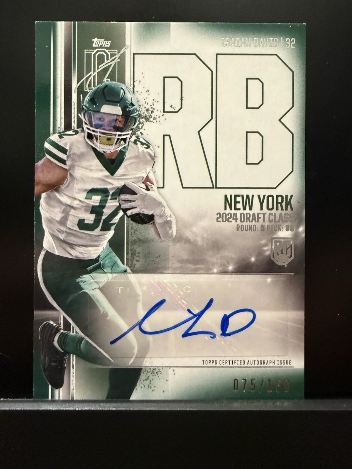 Isaiah Davis Topps Signature Class Rookie Class Autograph Variation #RCAID Green