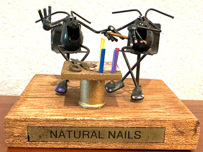 Original Sand Flea Metal Sculpture Titled ''Natural Nails''