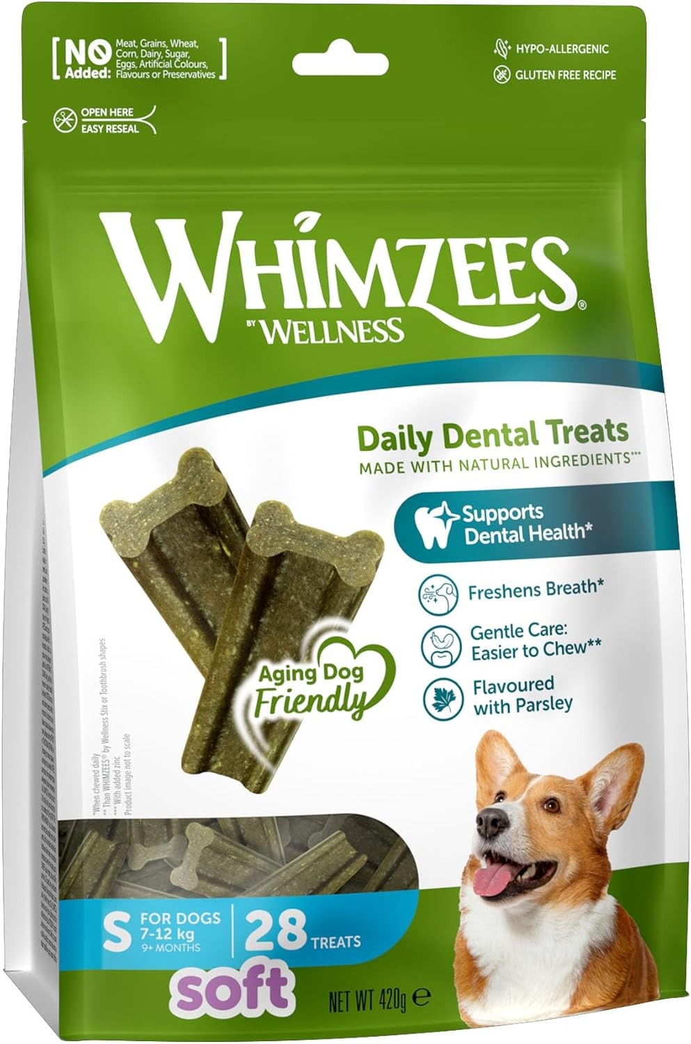 WHIMZEES Soft Dog Dental Stix Size S 28 Pack Grain Free Chews for Small Breeds - Image 2