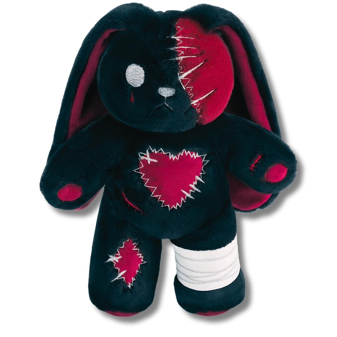 Tattered Rabbit Farm ハロウィン ベア 1893ぬいぐるみ PHITECUS Scary Goth Bunny Plush-Creepy Emo Rabbit Stuffed Animal