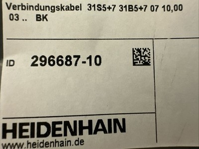 HEIDENHAIN connecting cable 10 meter ID 296687-10 new sealed in bag