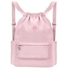 Drawstring Backpack with Wet Pocket, Sports Gym Sackpack for Women