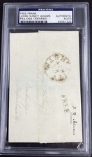 John Quincy Adams Signed Envelope Free Frank 3x5 President Autograph PSA/DNA