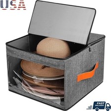 Durable Hat Storage Box W/ Dust Cover Large Brim Hats Travel Organizer New